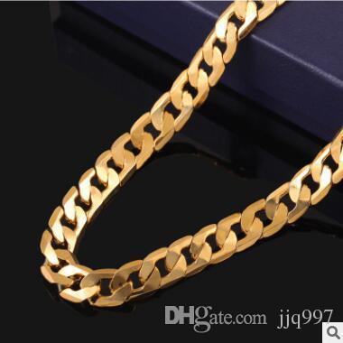 wholesale-freeshipping 10pcs 8mm 20 inch 1 piece women's 18K gold necklace imitation gold necklace women Korean gold-plated locket necklace