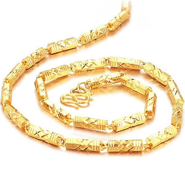 Fine Necklace 18K Gold Plated Men's Necklace Classic Figaro Chain GOLD Europe/ African Necklaces, factory price