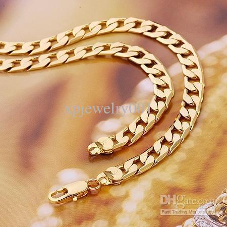 Wholesale - Low price fashion jewelry 18k yellow gold filled men's necklace 23