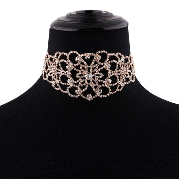 New Rhinestone choker 2017 Crystal Maxi Statement necklace Luxury Collar chocker chunky necklaces Boho Gothic Jewelry