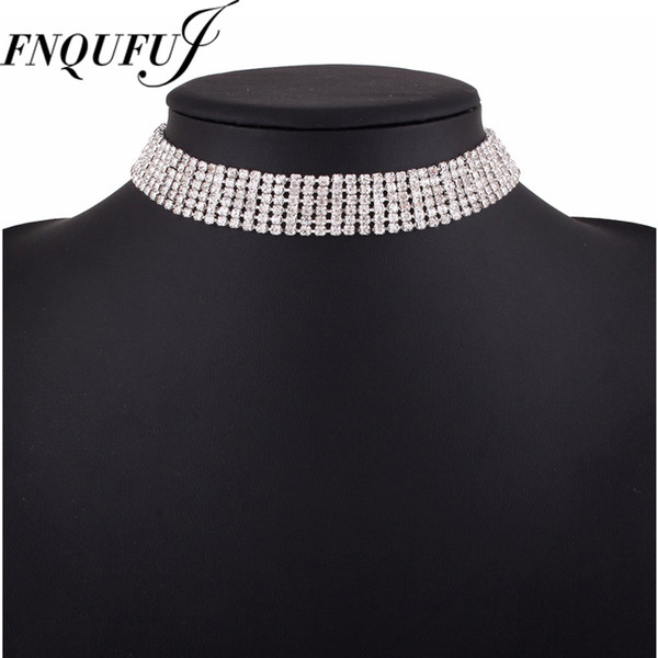 Rhinestone Crystal Choker Necklace Women Neck Collar Chokers 2016 Luxury Gothic Wrap Choker Neck Jewelry