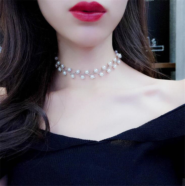 New fashion trendy jewelry preal choker multi layer necklace gift for women girl Bridesmaid bridal accessories