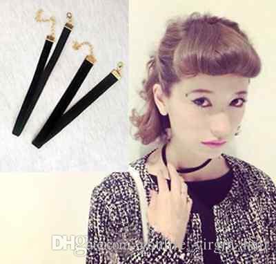 DHL Shipping 90's Black Velvet Choker Necklace Wholesale Goth Gothic Handmade Retro Burlesque Jewelry Classic Vintage Boho Necklace