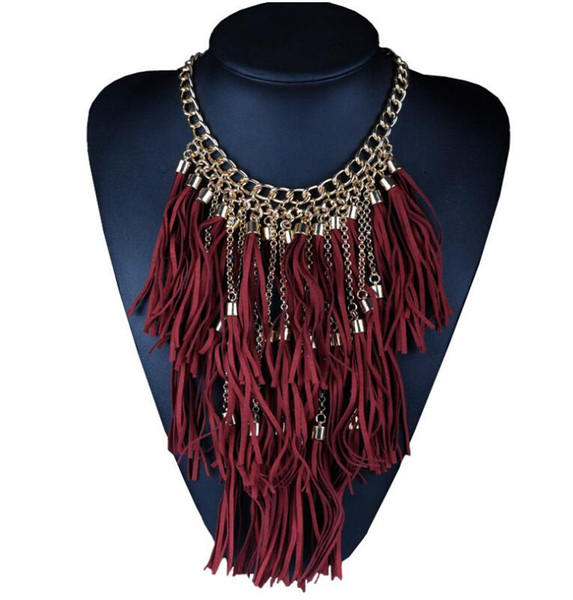 wholesale women neck chain 2017 hot sale national style short chokers fashion necklace fringe chain B998