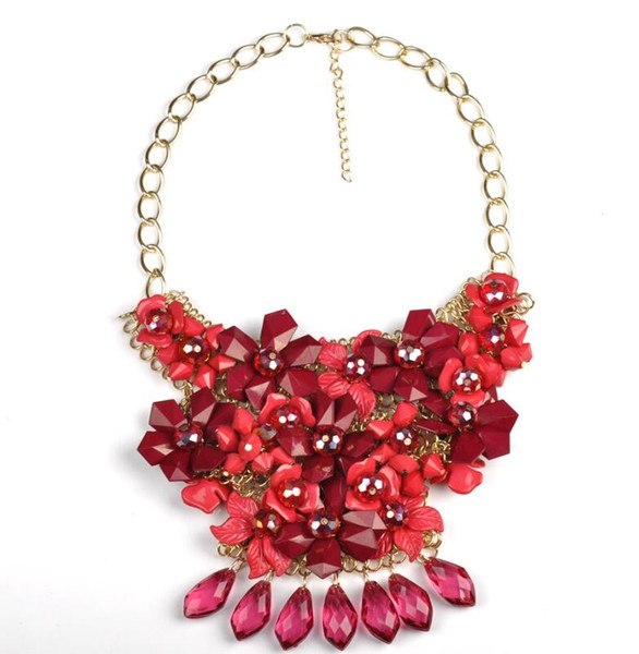 wholesale fashion women neck chain 2017 hot selling flower short chokers fashion necklace crystal necklace collarbone chain B988