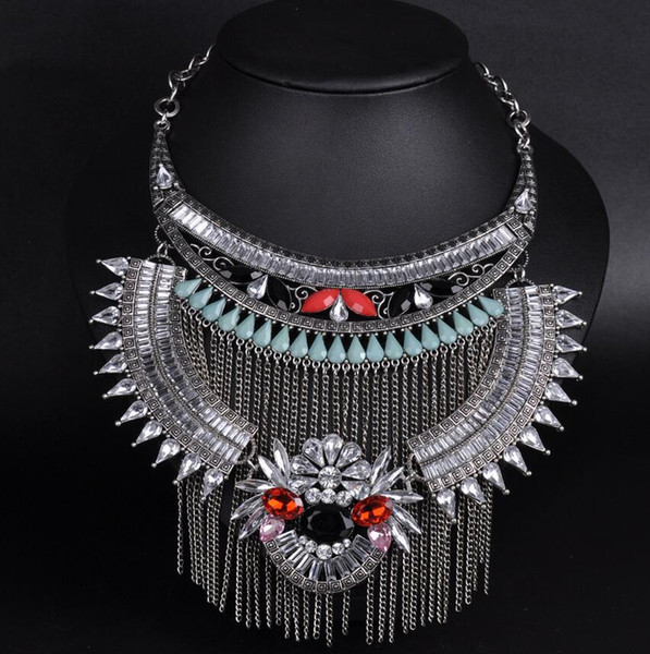 wholesale women neck chain 2017 hot sale national style short chokers fashion necklace fringe chain B912