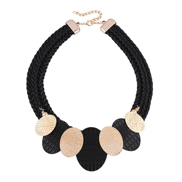 wholesale Vintage Metal Black Statement Necklace Women Maxi Choker Necklace Collar Mujer Collier Collares Kolye Ketting Jewelry