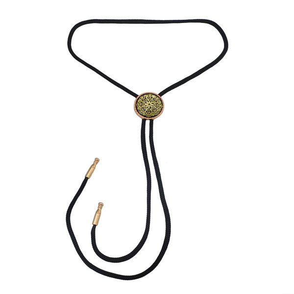 idealway Gold Pendant Long Bolo Tie Necklace for Women British Style Multi Rope Chain