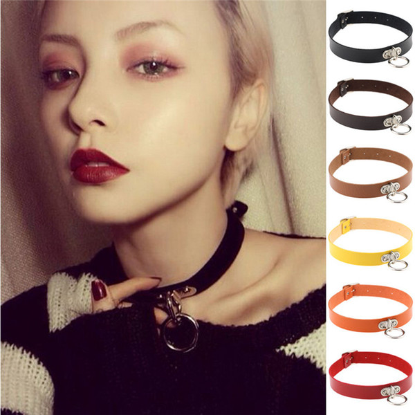 O Circle Ring Choker Necklace Collar multifunction Leather Wrap Bracelet Bangle for Women Fashion Jewelry Will and Sandy Drop Ship 161827