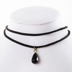 Double rope black water drops collarbone necklace New Fashion Jewelry For Women Fashion hanging chain free shipping