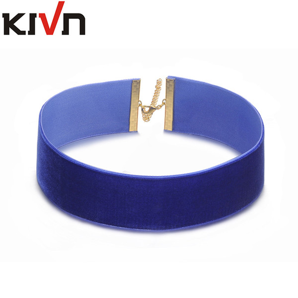 KIVN Fashion Jewelry Blue and Red Velvet Choker Collar Necklaces for Women Girls Christmas Birthday Promotion Gifts