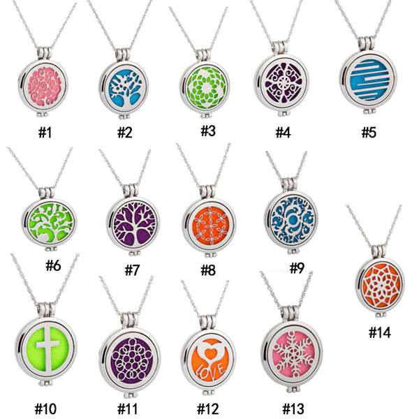 Stainless steel Essential Oil Diffuser Necklaces Glow in the Dark Aromatherapy Locket pendant Silver chain For women Fashion Jewelry Gift