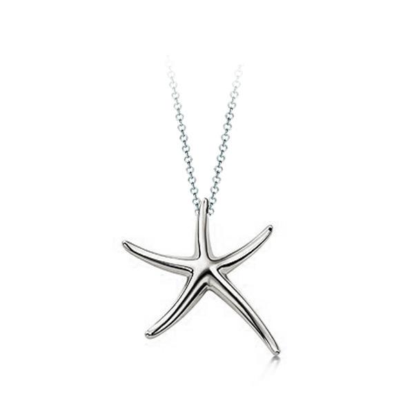 Fashion Necklace Jewelry Charm Silver Starfish Pendant Necklace Women Fashion Boho Beach Summer Jewelry