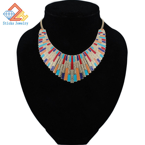 Maxi Necklace Collares 2017 Vintage Statement Necklaces & Pendants for Women Bijoux Fashion Enamel Choker Collier Kolye Jewelry