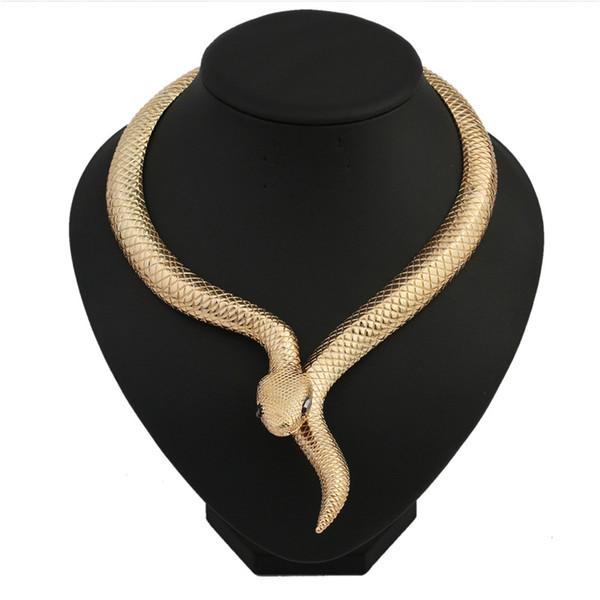 Snake Collar Pendants&Necklaces Retro Spring Personality Silver/Gold Chain Necklace Hip Hop Jewelry Statement Necklace for Women Men Jewelry