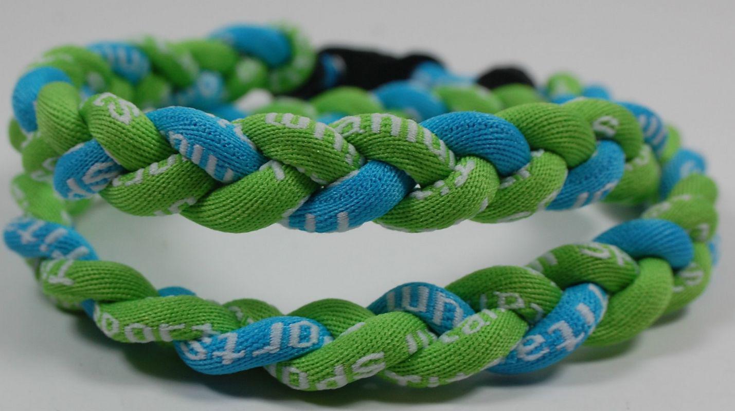 Wholesale 400PCS/Lot Sports Titanium 3 Rope Braided green green light Blue Sport Rope Necklace RT001