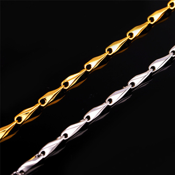 Fashion Men Jewelry Thin Chain Necklaces High Quality 18K Real Gold Plated 50CM Cool Necklace Jewelry Free Shipping N215