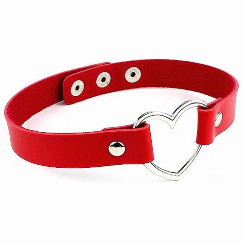 Stainless Steel Heart Chokers Necklaces Charm female chokerTrendy mix Colorful Leather Buckle Belt for Women maxi colar