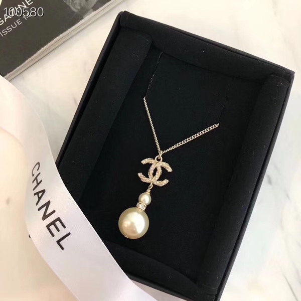 Designer Brand Choker Necklaces Jewelry Pearl style Silver Plated Necklace Silver Necklace Pendant For Women Gift Free Ship 2019