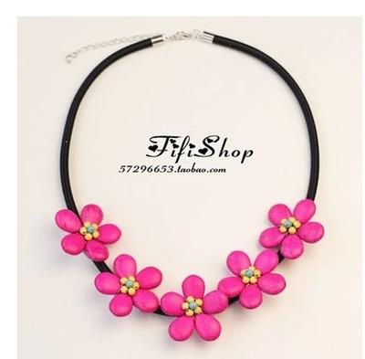 2016 Hot New Fashion Sweet Fress Sunflower Necklace Weave turquoise Flower Short Sweater Necklaces Charms Jewelry for women