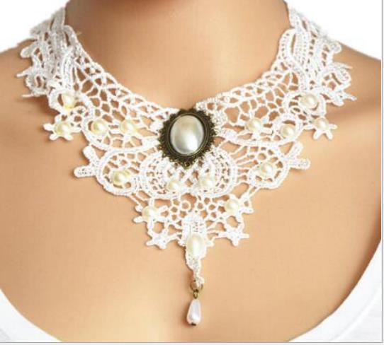 2018 female European and American lace ladies necklace export jewelry original luxury exaggerated black clavicle chain mixed boutique