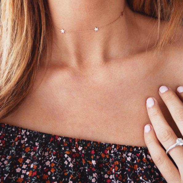 Ladies Simple Star Choker Necklace Five-pointed Star pendant Clavicle Necklace Jewelry Necklaces for Women gold Silver Chain
