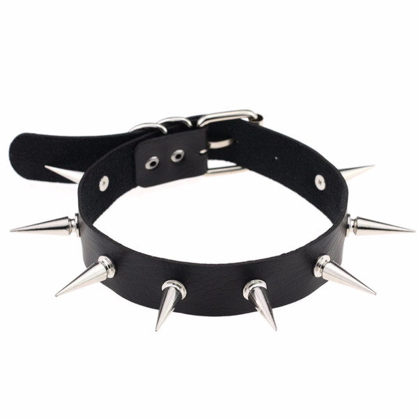 Black Spike choker collar women goth chokers necklace for women punk leather chocker gothic jewelry