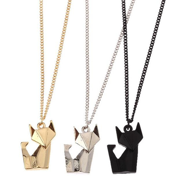 European and American fashion animal necklace car toon jewelry. Exquisite. Joker stereo origami animal short necklace