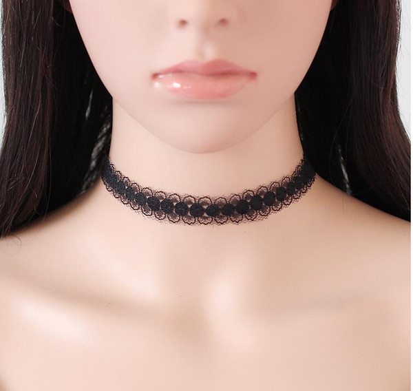 2019 Woman wedding Black Lace strip FLOWER Chokers Necklace Elegant Sexy Fashion female Collar Party Jewelry Neck accessories