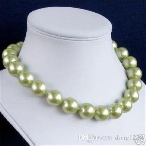 Rare 18mm light blue South Sea shell Pearl Necklace 18