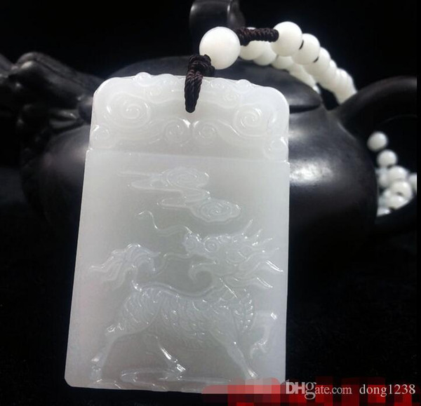 Level suet white jade kirin pendant natural jade pendant