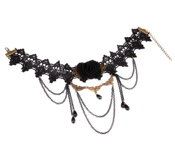 New lady jewelry necklace creative drop drop Pendant Black Lace ornament