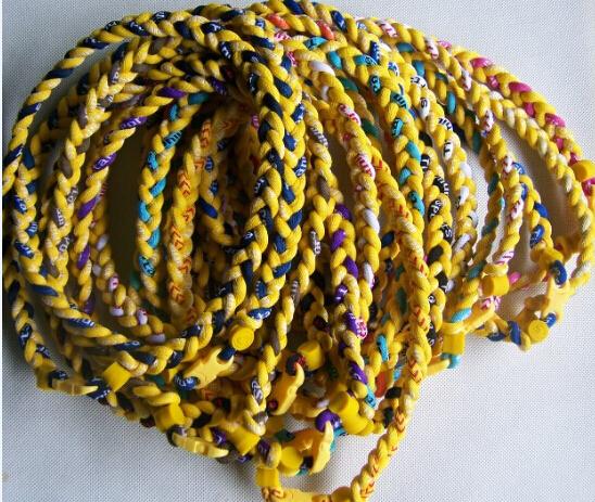 colorful titanium braided 3 ropes necklace tornado SPORTS football baseball new tornado necklace