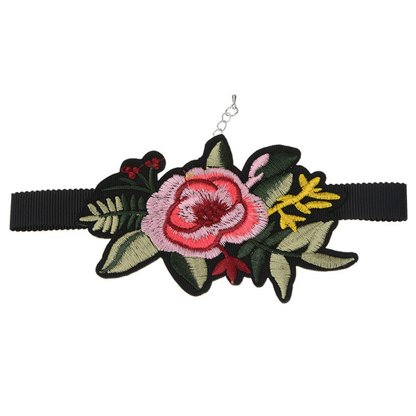 European and American Fashion Choker Necklace Ethnic Style Embroidery Flower Necklace