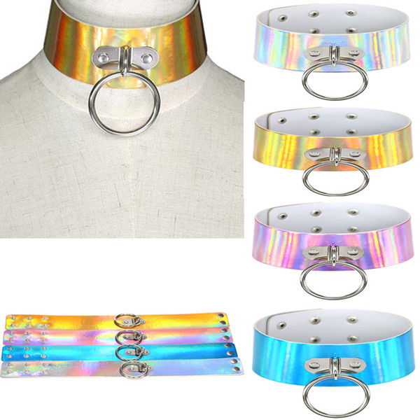 The European and American Fashion Accessories Chokers Punk Wide Version of the Big Circle Pendant Necklace Chain Collar