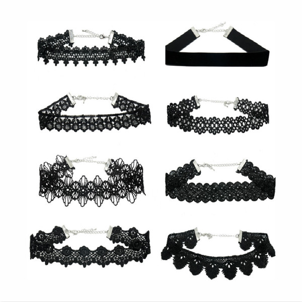 Europe and the United States Women's Fashion Bud silk Choker Necklace Portfolio Lace Necklace Sets/Lot Drop Shipping