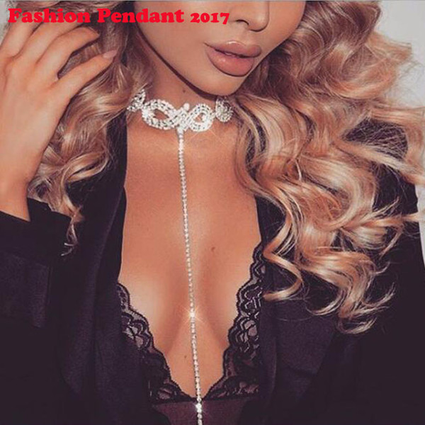 Rhinestone choker Crystal Gem Luxury Chokers 2017 Collar chocker chunky Statement necklaces jewelry Accessories for women