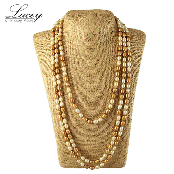 Pearl jewelry necklace,multilayer natural freshwater pearl necklace long women,wedding pearl necklace drop shipping best giftsY1883003