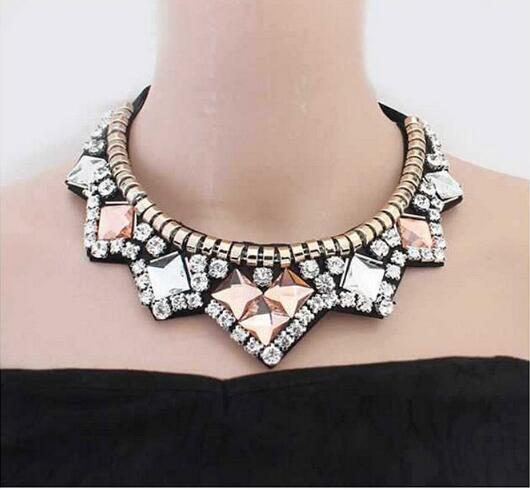 3pcs/lot hot sale new fashion rhinestone Collar Necklace Necklaces & Pendants Jewelry Double velvet leather square rhinestone gem necklace