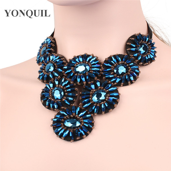 Women Black blue necklace bead jewelry false collar populars choker pendent accessories for jewelry classic necklaces free shipping SYBC44