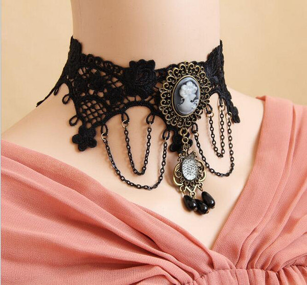 women detachable collar lace necklace punk dancing party exaggerated neck decoration women fashion popular short necklace free ship