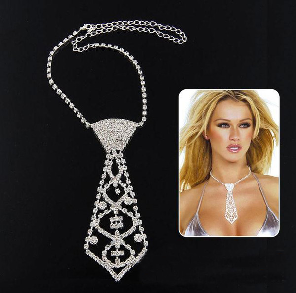 Chrome plated necktie Necklace hollowed out metal dress accessories tie Pendant