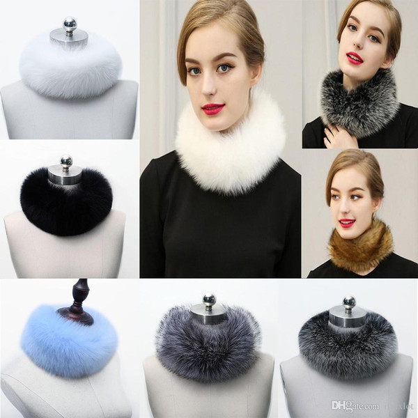 2018 New Fashion Women Ladies Winter Fluffy Faux Rabbit Fur Collar Scarf Shawl Wrap Cape Stole