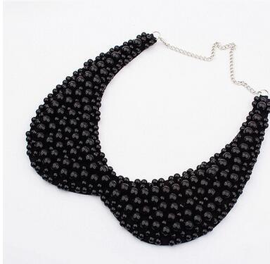 Detachable Pearl Collar Necklace Tie Necklaces Black White Bead Collar Necklace Wedding Party Jewelery Bib Necklace DHL