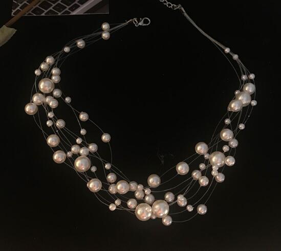 Pearl Necklace Japanese And Korean Simple Fairy Shrub Pearl Clavicle Short Necklace Choker Necklace