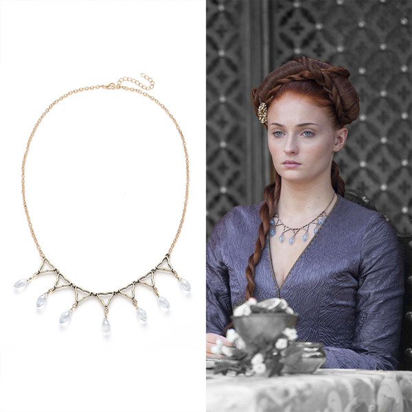 Got Sansa Poison Crystals Wedding Choker Necklace Prop Replica Game Of Thrones Halloween Cosplay Handcrafted Jewelry Wholesale C19022201