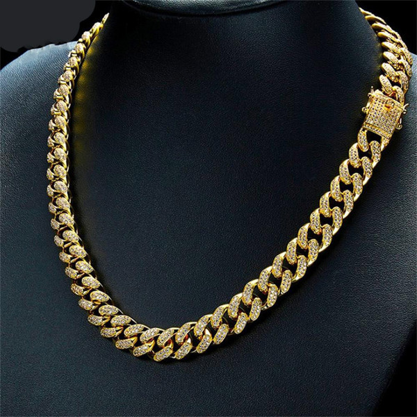 Stylish Jewelry Hot Sale hipo Exaggerated big gold Necklace Rope Chain Suitable for strong men Colorful Choker Necklace dropship C18122801