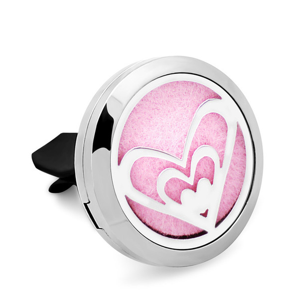 6 Styles Show Your Love Car Perfume Locket 30MM 316L Stainless Steel Car Aroma Essential Oil Diffuser Locket With Free Pads