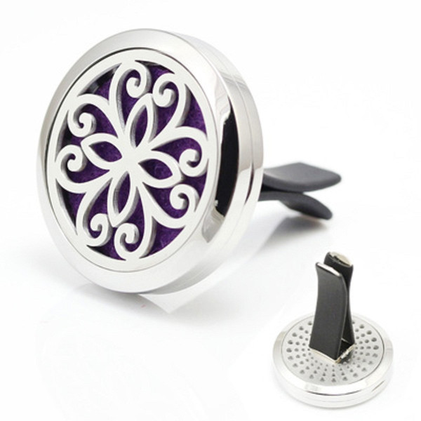 Silver Hearts Vine Car Aroma Perfume Locket Pendant 30MM 316L Stainless Steel Essential Oil Diffuser Lockets with Free Pads