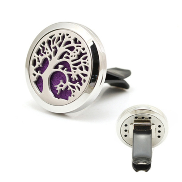 3 Art Design Lucky Tree Car Perfume Locket 30mm Magnetic 316L Stainless Steel Essential Oil Diffuser Locket For Car 5pcs/lot